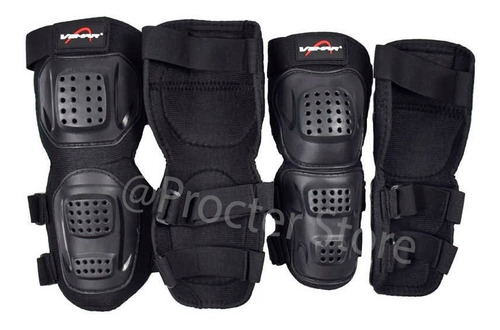 Imagen 4 de 6 de Rodilleras + Coderas Vemar Para Deportes Moto Kit Proteccion