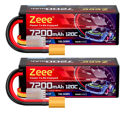 Zeee 4s Lipo Battery 7200mah 14.8v 120c Estuche Rigido Bater