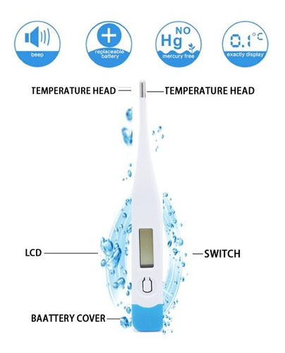 5 Termometro Digital Medidor De Temperatura Corporal