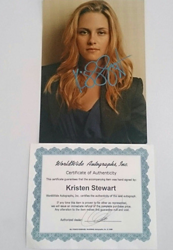 Foto Autograf Kristen Stewart Certificada Worldwid Autograph