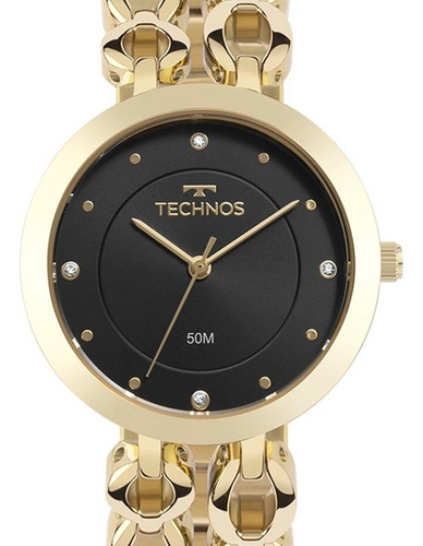 Relógio Technos Elos Dourado Preto Feminino 2035mwl/1p
