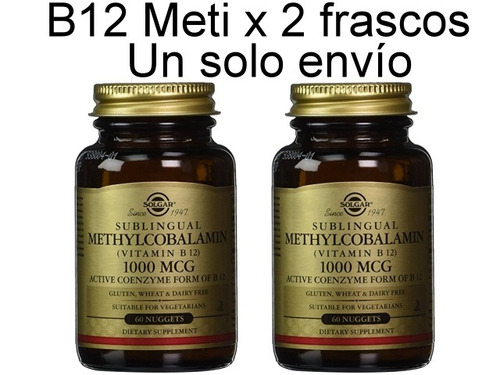 B12 X 2 Meti Solgar 1000 Mcg X 120 Subl Vegano Envio Gratis