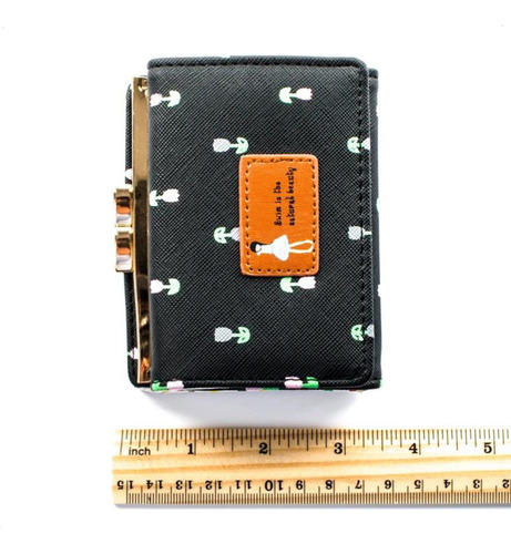 Billeteras De Mujer Wallet Monederos Mujer Tarjetero Color Azul Diseño De La Tela Floreado