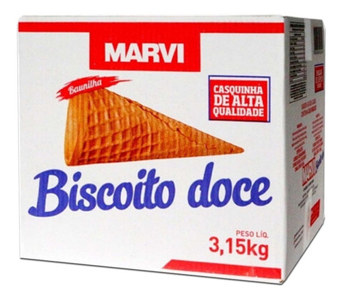 Cone Casquinha Sorvete Marvi Biscoito Doce Caixa Com 300 Un