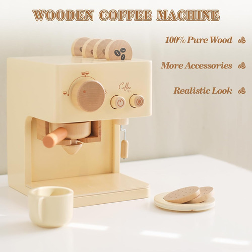 Juego De Cafetera Para Niños, Cafetera De Madera Para Niños