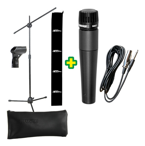 Combo Microfono Shure Sm57 + Pie + Cable + Pipeta + Funda