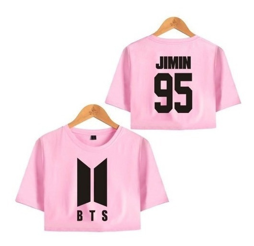 blusa rosa do bts