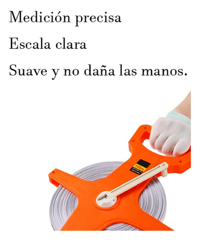 Cinta Métrica Larga De Fibra De Vidrio, 100 Metros