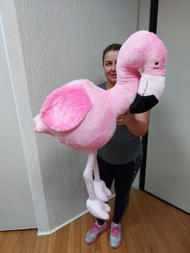 Flamingo Pelúcia Gigante Rosa 100cm Presente Namorada Love