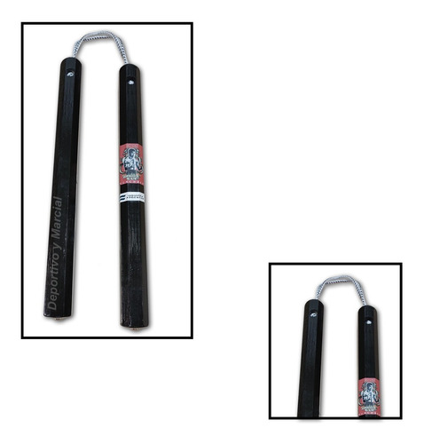 Nunchaku Octogonal Madera Soga Largo Tkd Artes Marciales