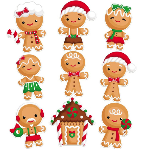 45pcs Recortes De Pan De Jengibre Decoración Navideña Festiv