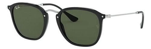 Óculos de sol Ray-Ban RB2448N Standard armação de náilon/metal cor gloss black, lente green clássica, haste silver de metal