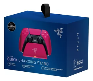 Cargador Razer Quick Charg Stand Control Ps5 Usb-c 10w Red