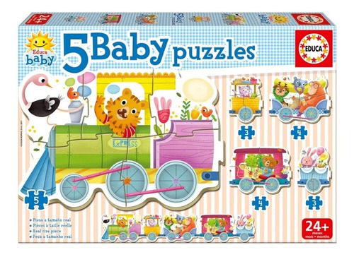 5 Baby Puzzles Trencito Educa 18027