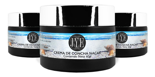 3 Frascos De Crema De Concha Nacar Natural Jye 180 Gramos