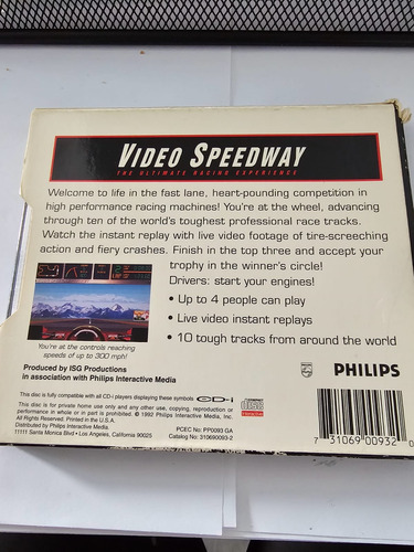 Video Speedway Original Completo Para Phillips Cdi (Usado)