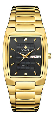 Relógio Wwoor Masculino Classic Luxo Quartzo - Gold / Black