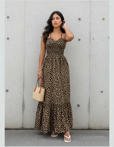 Vestido Lastex Alcinha Leve Decote V Feminino Longo Moda