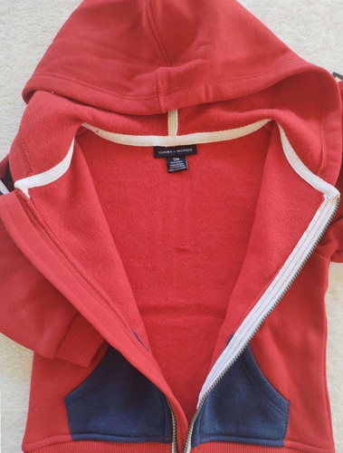 Conjunto Inverno Tommy Hilfiger Original Moletom Infantil Vermelho 3-6 M