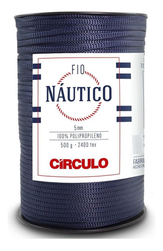 Cordão Fio Náutico 5mm Círculo Polipropileno Crochê Tricô Cor Marinho - 2856