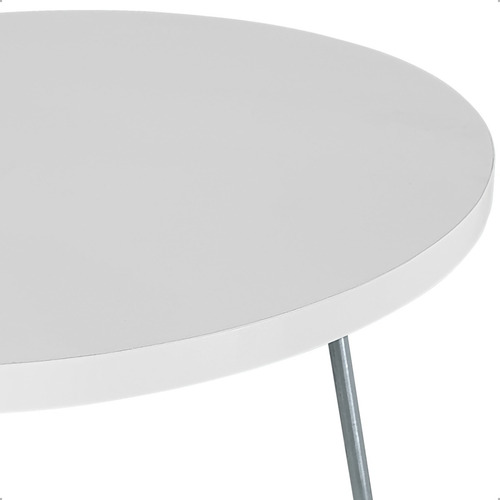 Mesa De Canto Lateral Apoio Sofá Redonda Sala Athenas Alta Cor Dourada Branca