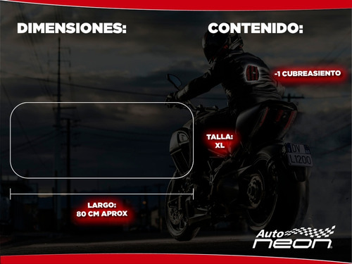 Imagen 6 de 8 de Funda De Asiento Para Motocicleta Xl 80cm Varios Colores