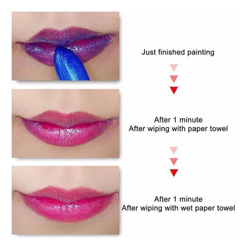 3 Labial Magico Azul Cambia D Color Waterproof Romantic Rain