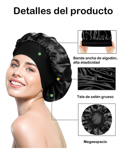 2 Piezas Gorro Para Dormir, Gorro De Seda Para Dormir,