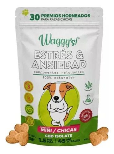 Waggys Premios Horneados Hemp Perro Raza Mini/chica 60pzs.