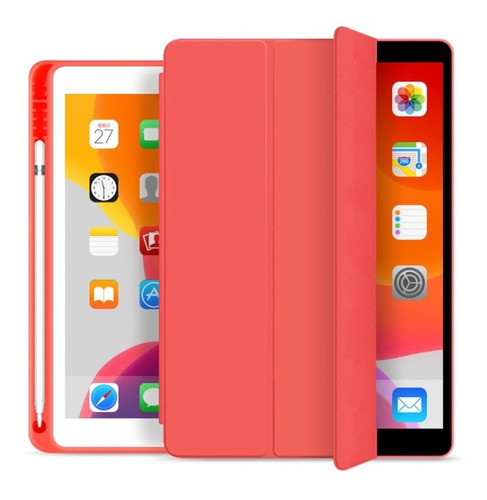 Capa Smartcase Apple New iPad 9.7 C/ Suporte Pencil Vermelha