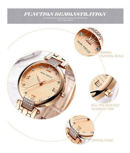 Reloj Mini Focus elegante e impermeable de lujo para mujer