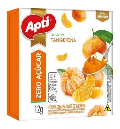 Gelatina Tangerina Zero Açúcar Mistura Pó C\ Polpa De Frutas