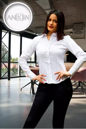 Blusa Camisa Lisa Formal Para Oficina Uniforme Para Mujer