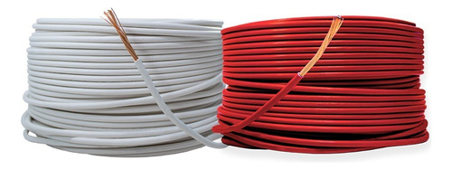 Kit 2 Cables Electricos Cca Calibre 10 Blanco Y Rojo De 50 M