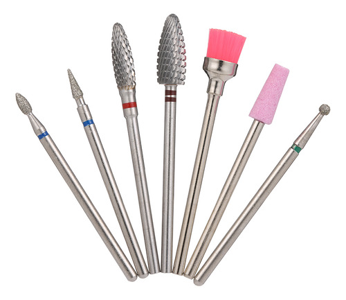 Juego De Brocas De Uñas De 7 Piezas Para Pedicura Y Taladro
