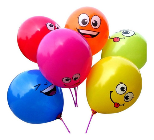 Z 100pcs Estampado De Ojos Grandes Globos Sonrientes X