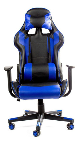 Silla de escritorio Urban Design SA-R-4 gamer ergonómica  azul con tapizado de cuero sintético