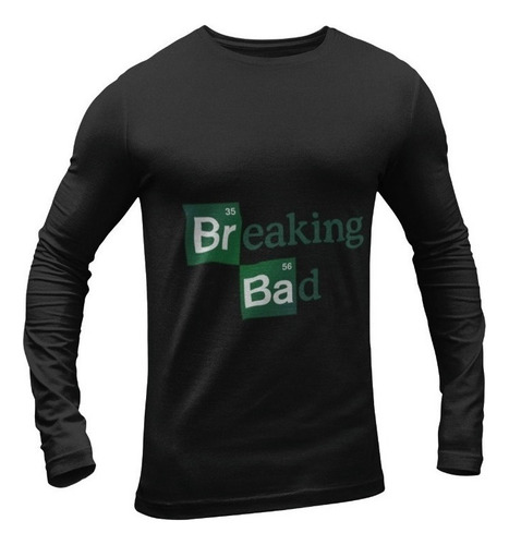 Polera Manga Larga Breaking Bad Logo De Algodon Estampado 