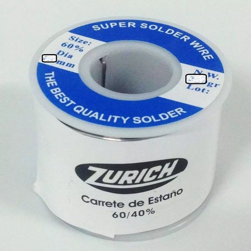 Imagen 2 de 3 de Estaño P Soldar Electronica Zurich 1.0mm Rollo 250g 60 40