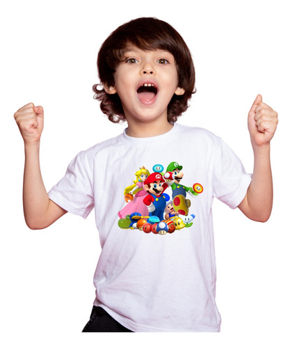 Playera Super Mario Bros Nintendo Personajes 100% Algodón