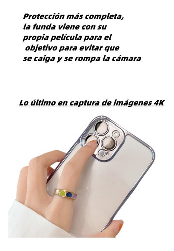 Funda Transparente De Pc Con Película De Lente Para iPhone