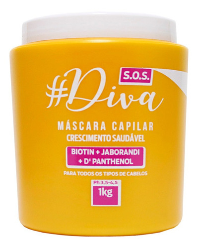 Máscara Sos Diva Tróia Hair D Panthenol 1kg