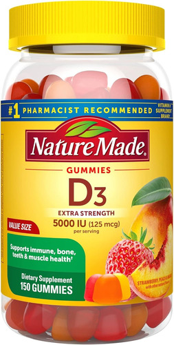 Nature Made Vitamina D3 Extra Fuerte 5000 Iu Con 150 Gomitas