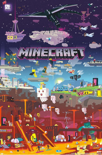 Poster Minecraft Original+ Llavero De Regalo
