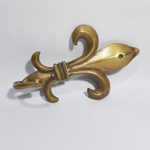 Imagen 8 de 8 de Antigua Percha Bronce Flor De Liz Para Baño Mag 60140