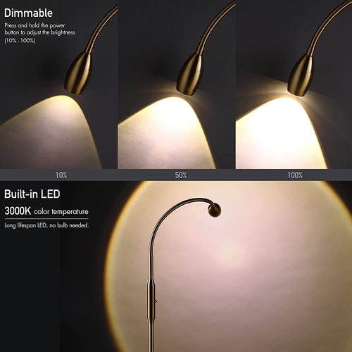 Lámpara De Pie De Haz Led Ajustable Foco Regulable