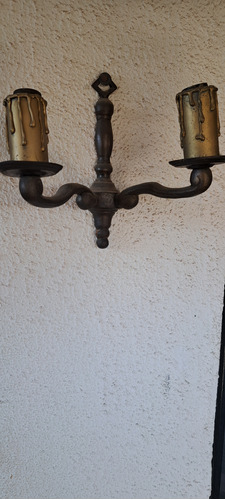 Antigua Lámpara De Pared Bronce Estilo Velas  Electrica 