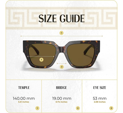 Versace Ve4409f Gafas De Sol Cuadradas Para Mujer + Paquete