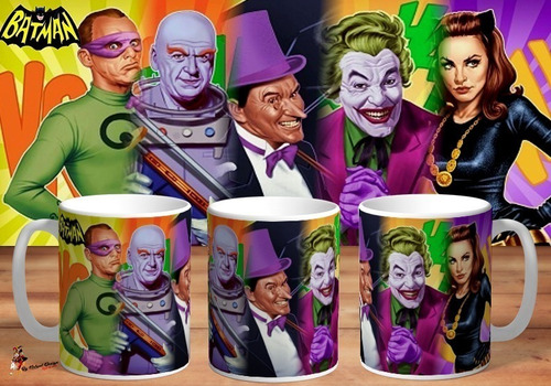 Taza - Tazón De Ceramica Batman Adam West Retro 4k Art 02