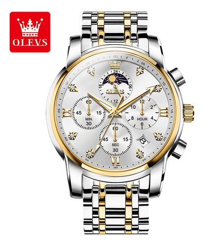 Reloj Olevs Diamond Calendar Moon Phase Business